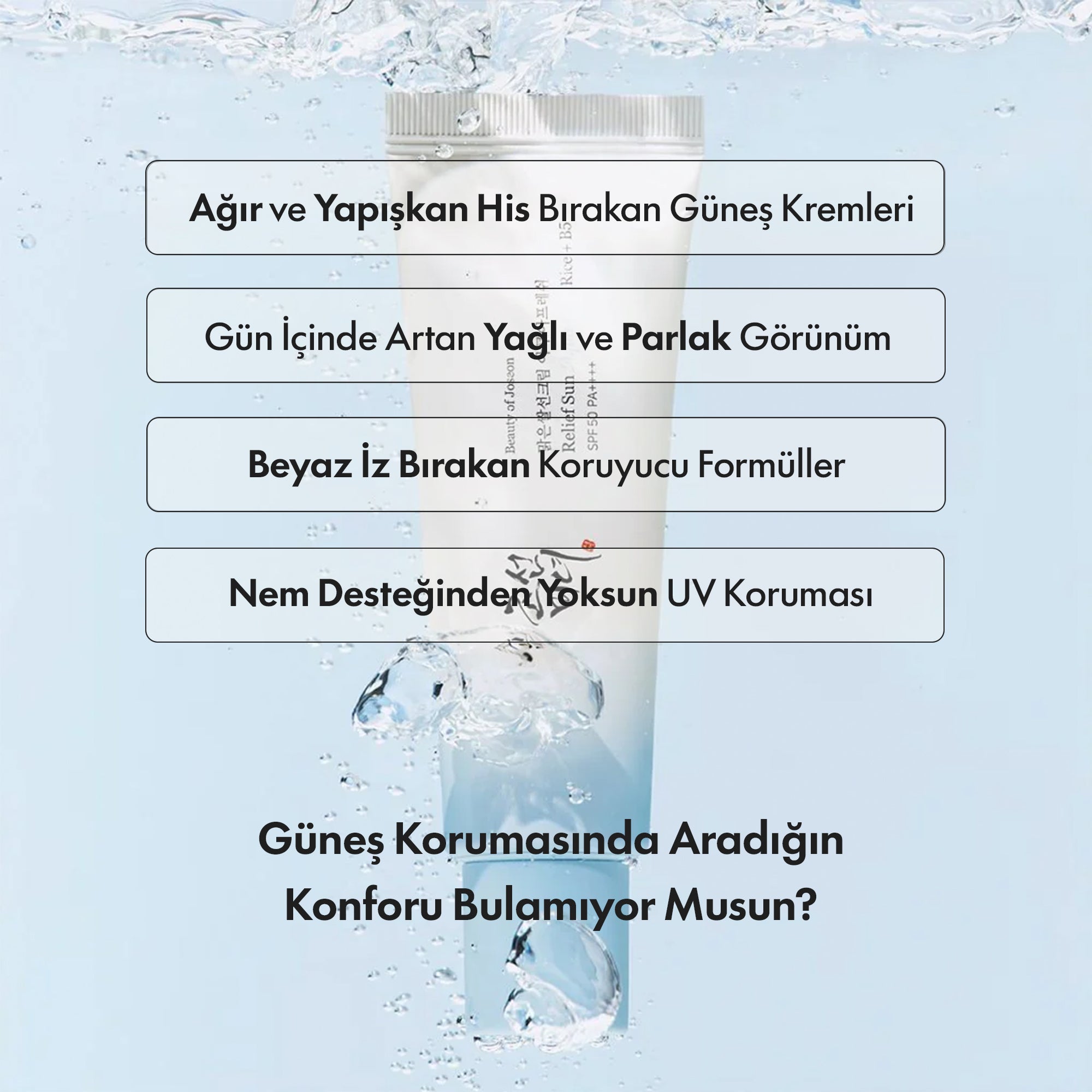 BEAUTY OF JOSEON - Relief Sun Aqua Fresh Rice B5 SPF50+ Güneş Kremi 50 ml