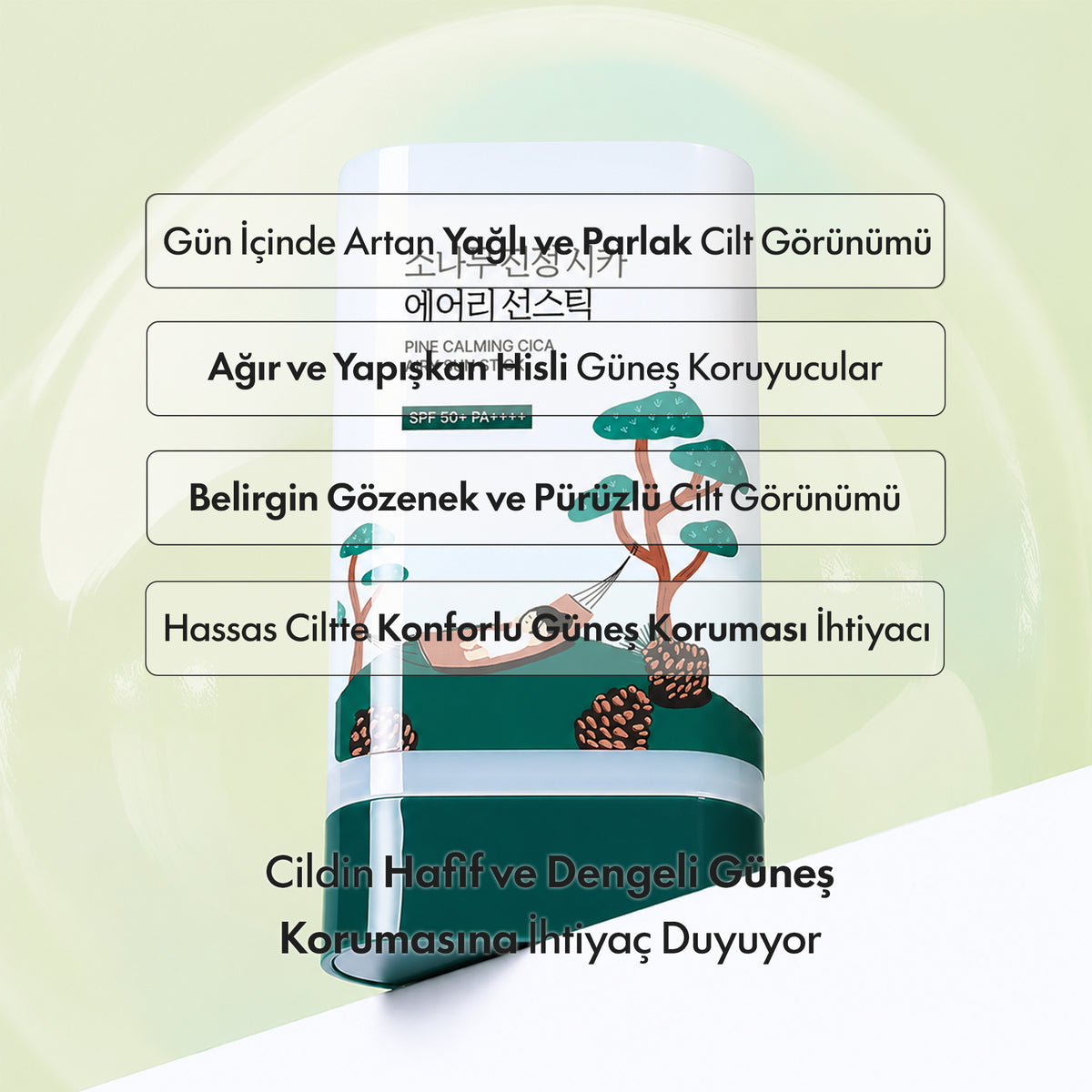 Round Lab - Pine Calming Cica Airy Sun Stick 19 g
