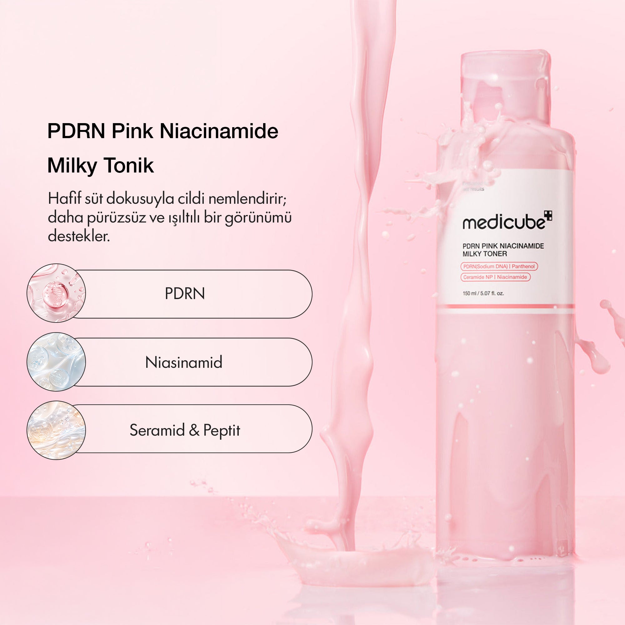Medicube - PDRN Pİnk Niacinamide Milky Tonik 150 ml