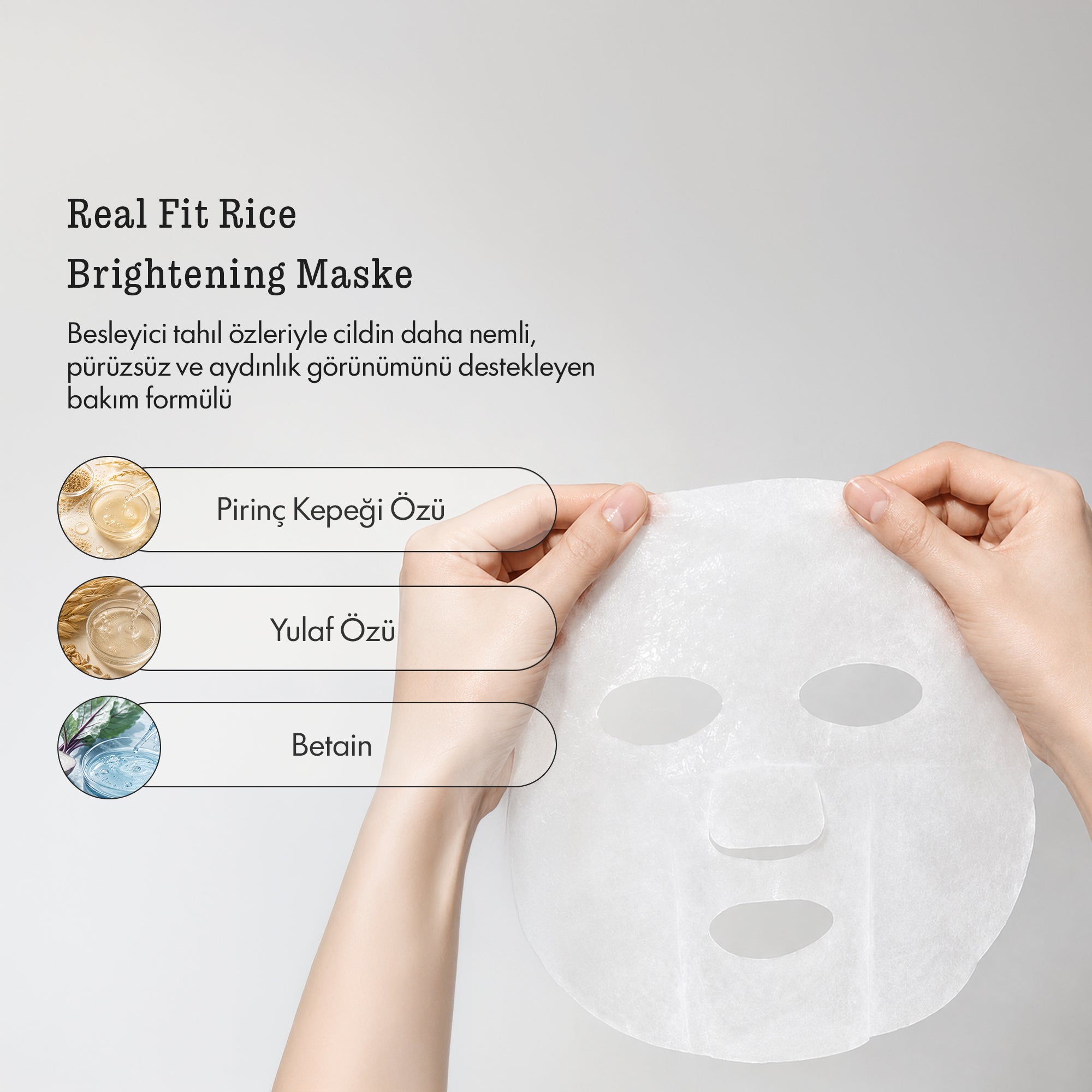 Fation - Real Fit Rice Brightening Maske 5 Adet