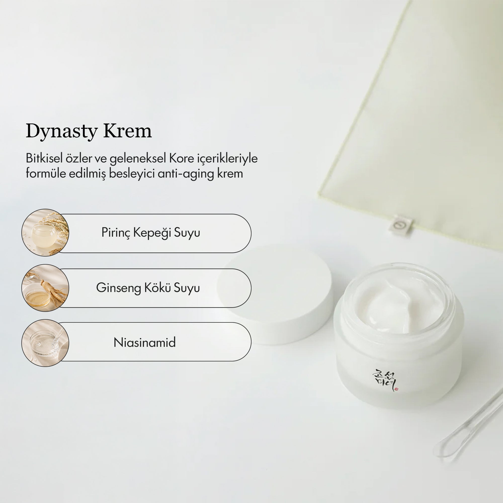 BEAUTY OF JOSEON - Dynasty Pirinç Özlü Ginsengli Yaşlanma Karşıtı Krem 50 ml