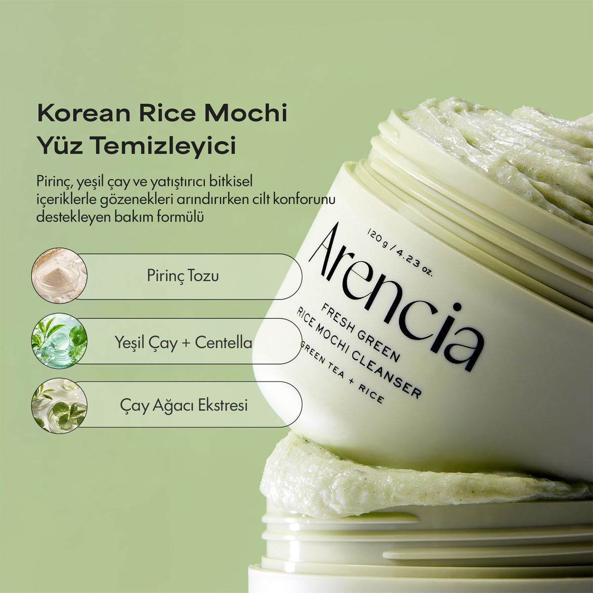 Arencia - Fresh Green Rice Mochi Cleanser 120 g