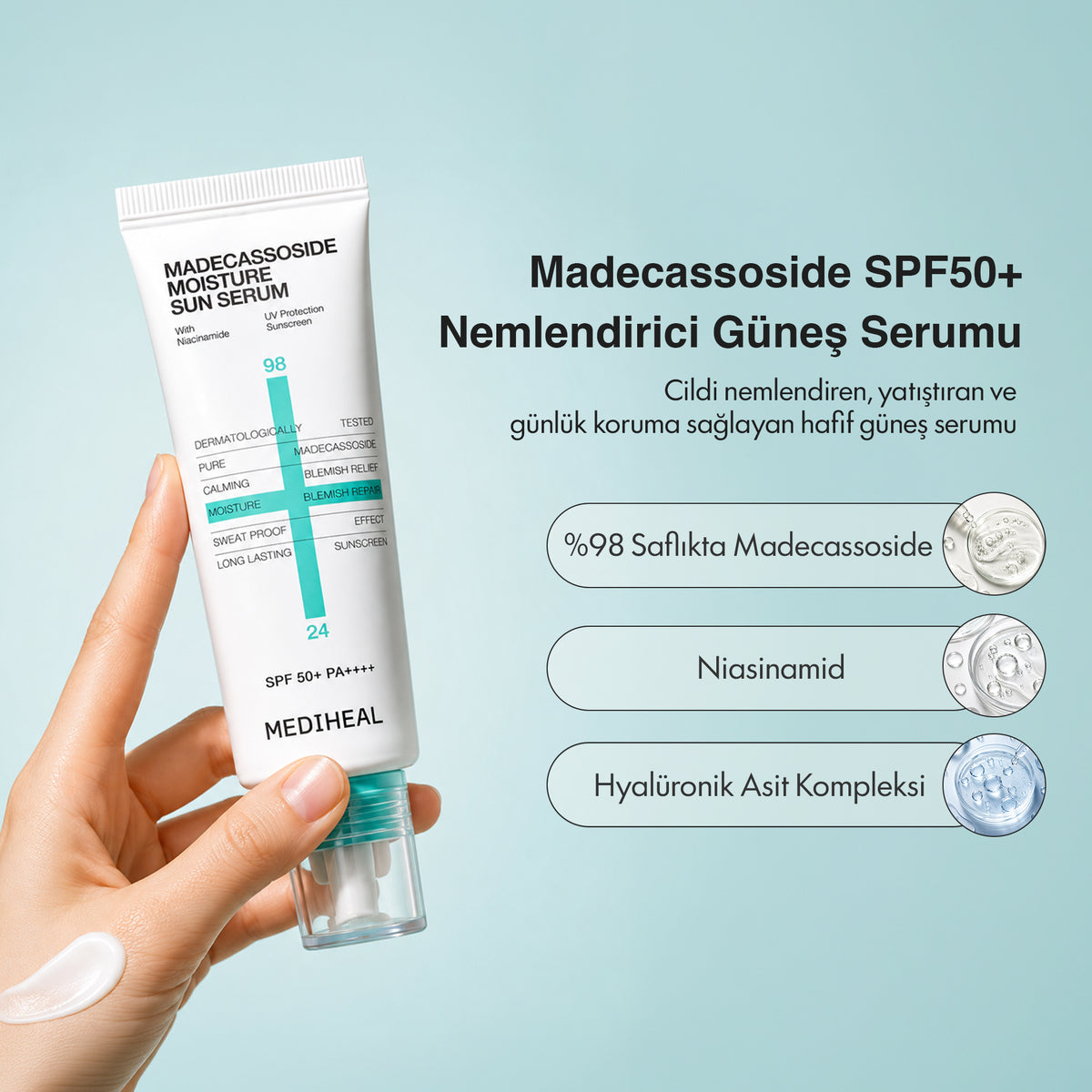 Mediheal - Madecassoside Moisture Sun Serum Spf 50+ 50 g