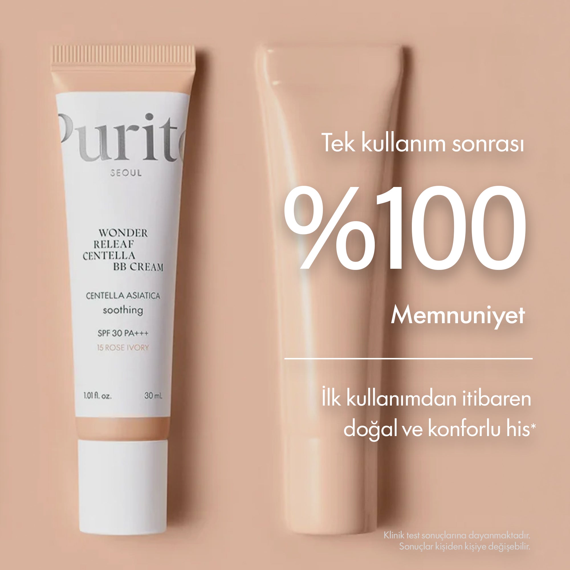PURİTO SEOUL - Wonder Releaf Centella BB Krem SPF30 PA+++ #15 Rose Ivory 30 ml