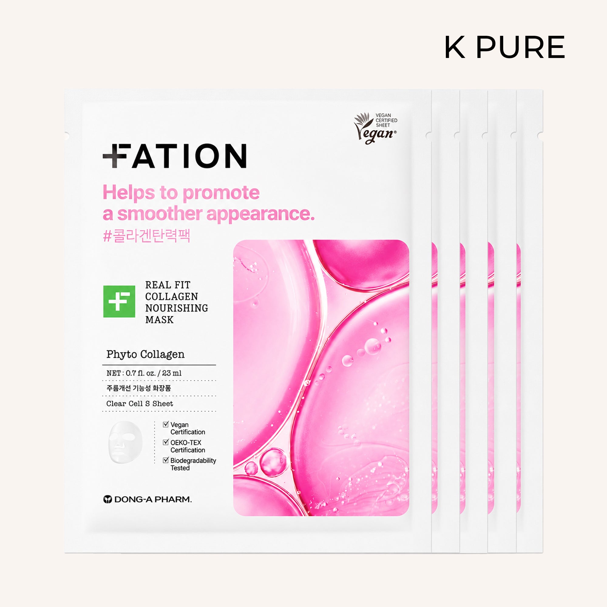 Fation - Real Fit Collagen Nourishing Maske 5 Adet