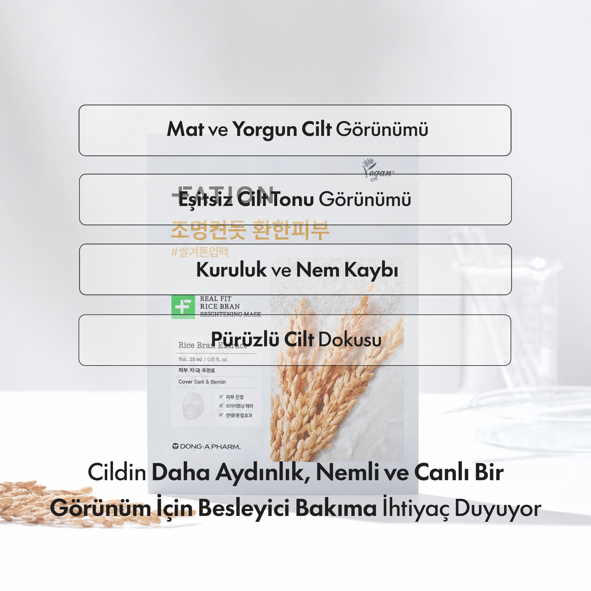 Fation - Real Fit Rice Brightening Maske 5 Adet