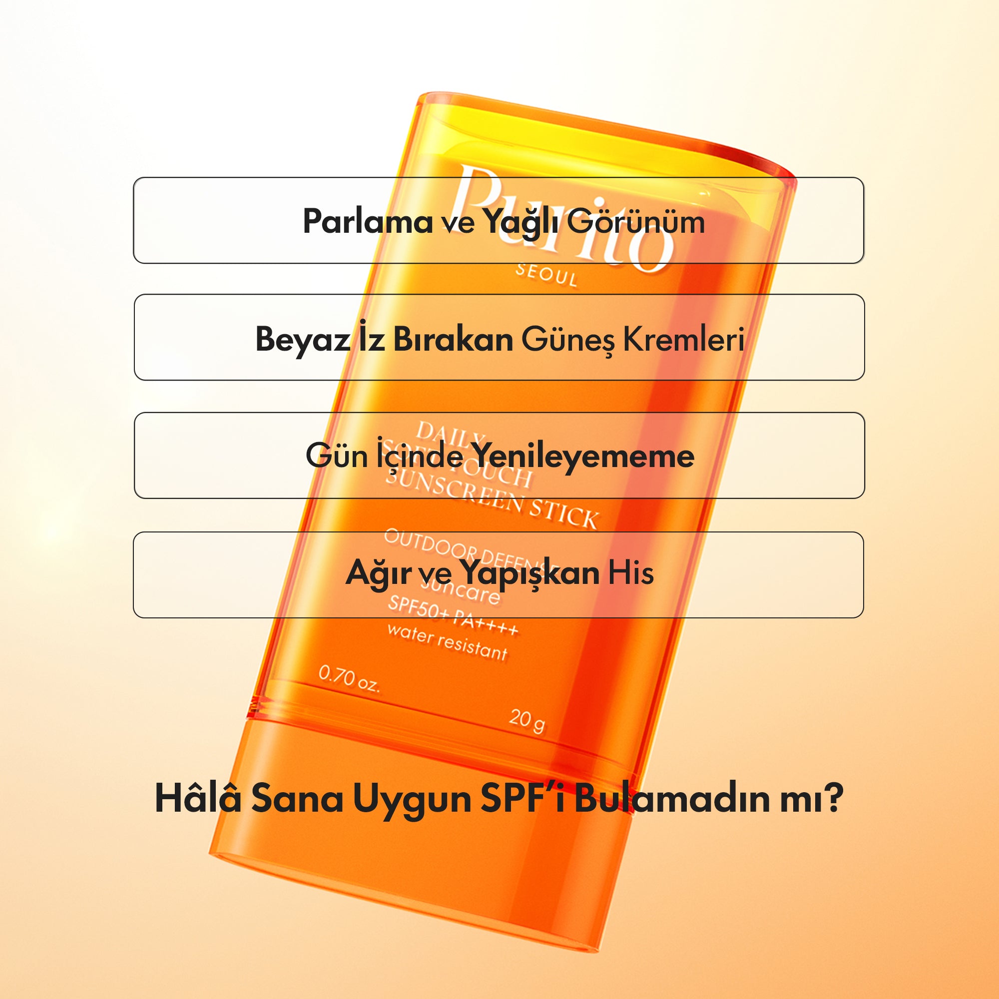 Purito Seoul - Daily Soft Touch Stick Güneş Kremi 20 g