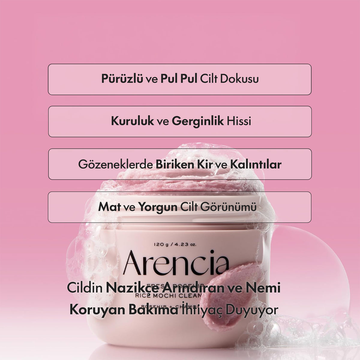 Arencia - Fresh Rosehip Rice Mochi Cleanser 120 g