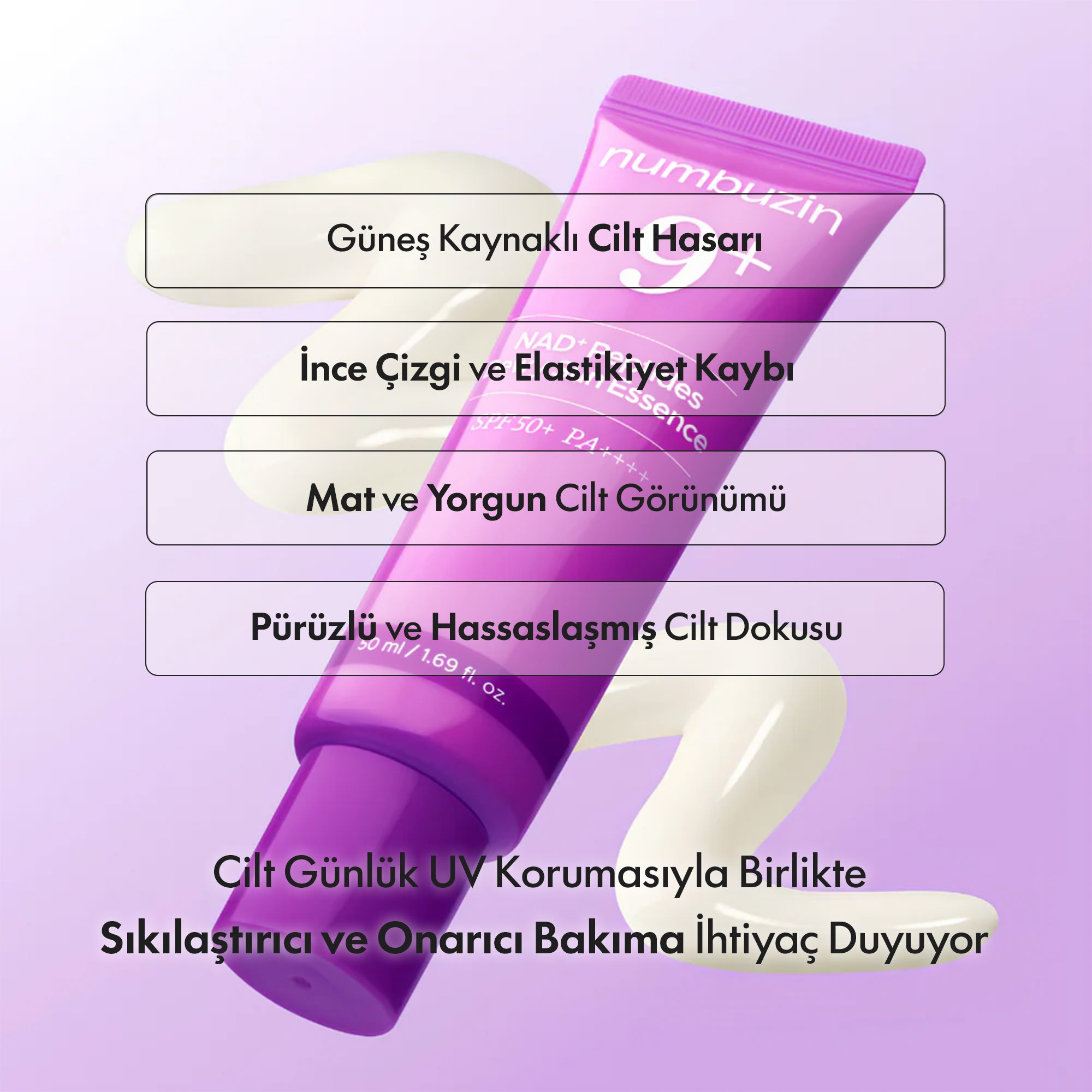 Numbuzin - No.9 NAD+ Peptide Dewy SPF 50+ Güneş Kremi 50 ml