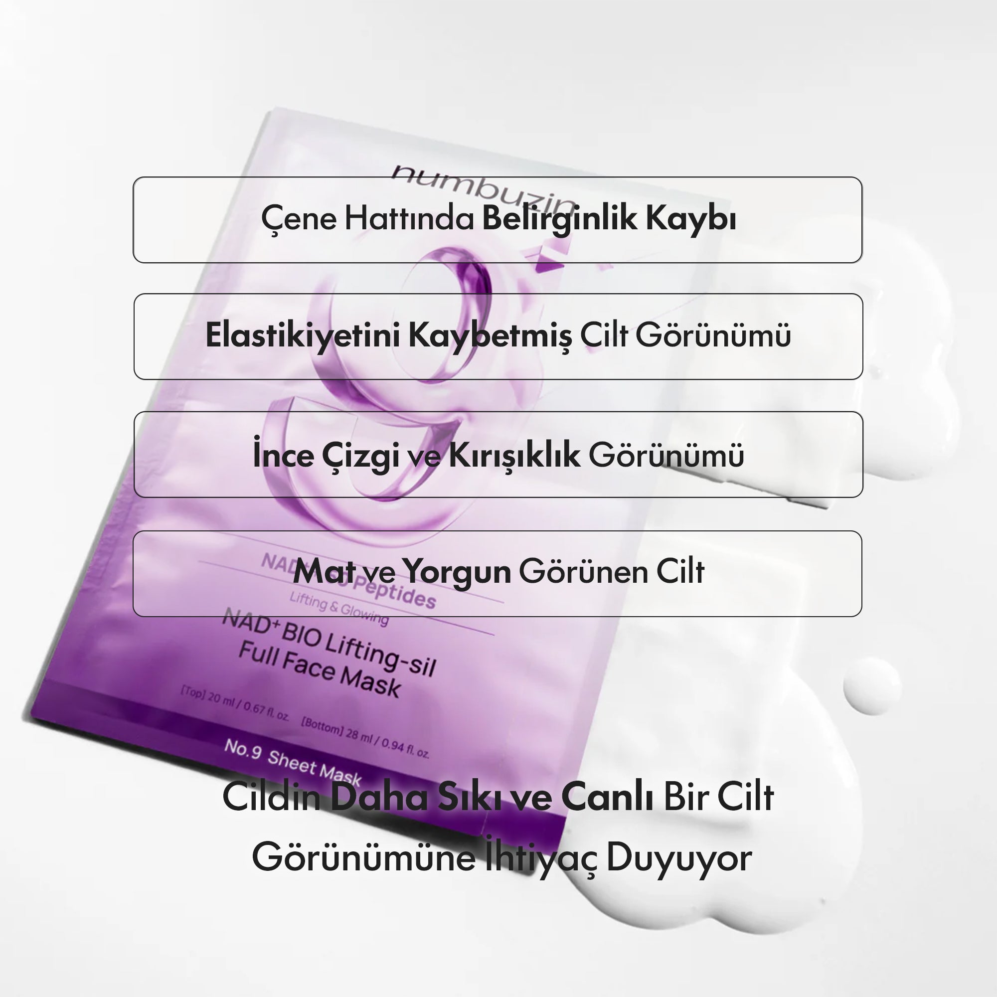 Numbuzin - No.9 NAD+ Bio Lifting-Sil Yüz Maskesi 4'lü