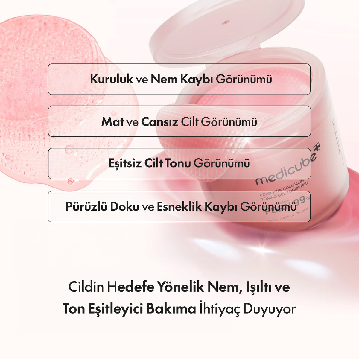 Medicube - PDRN Pink Collagen Toning Gel Toner Pad