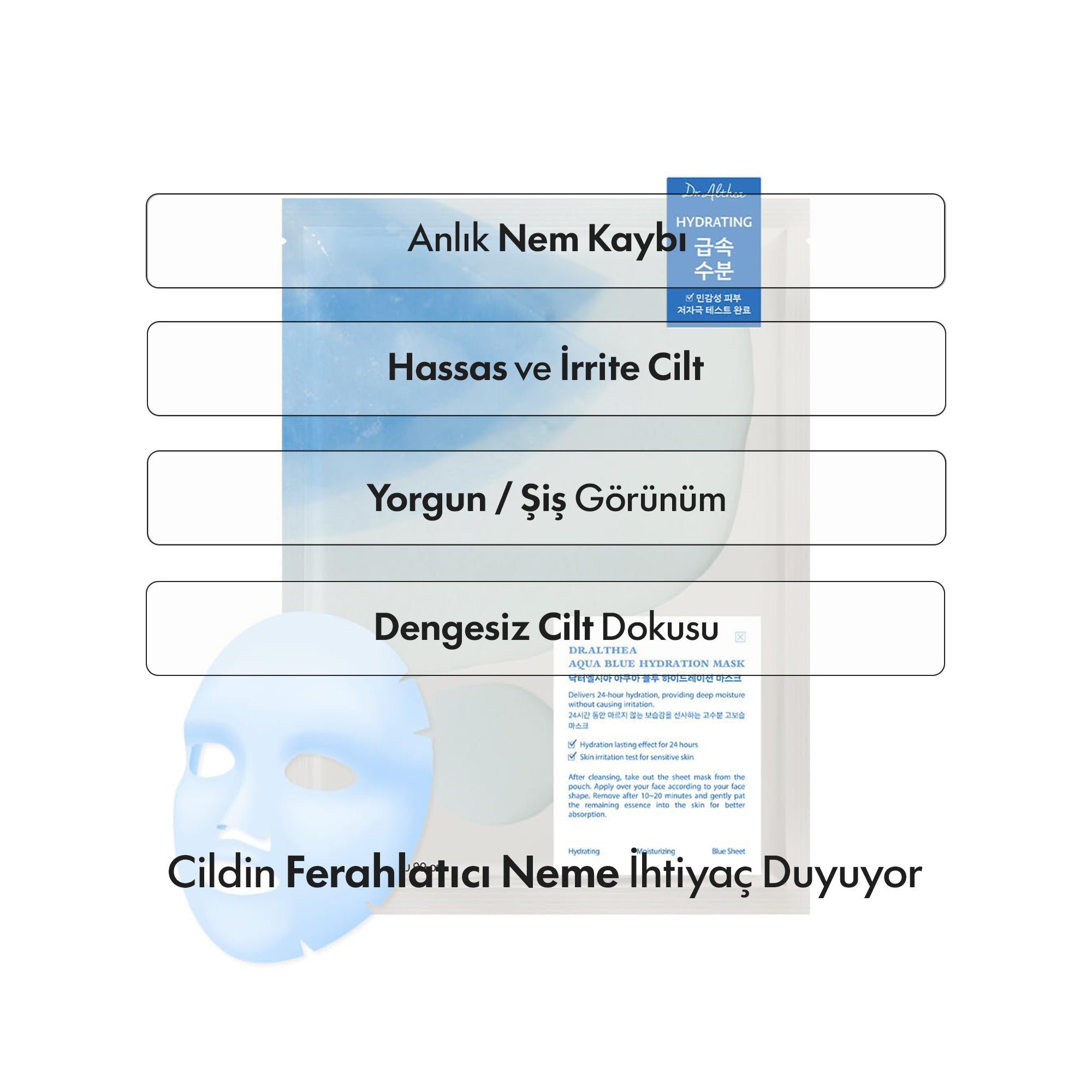 DR ALTHEA - Aqua Blue Hydration Maske 4'lü Set