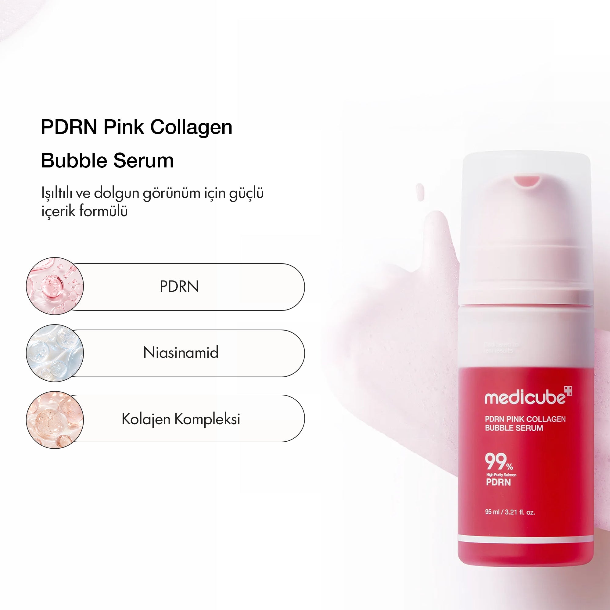 Medicube - PDRN Pink Collagen Bubble Serum 95 ml