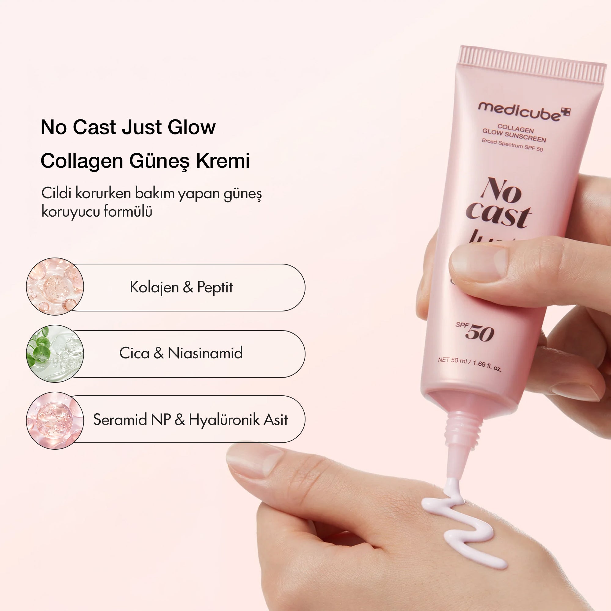 Medicube - No Cast Just Glow Collagen Güneş Kremi 50 ml