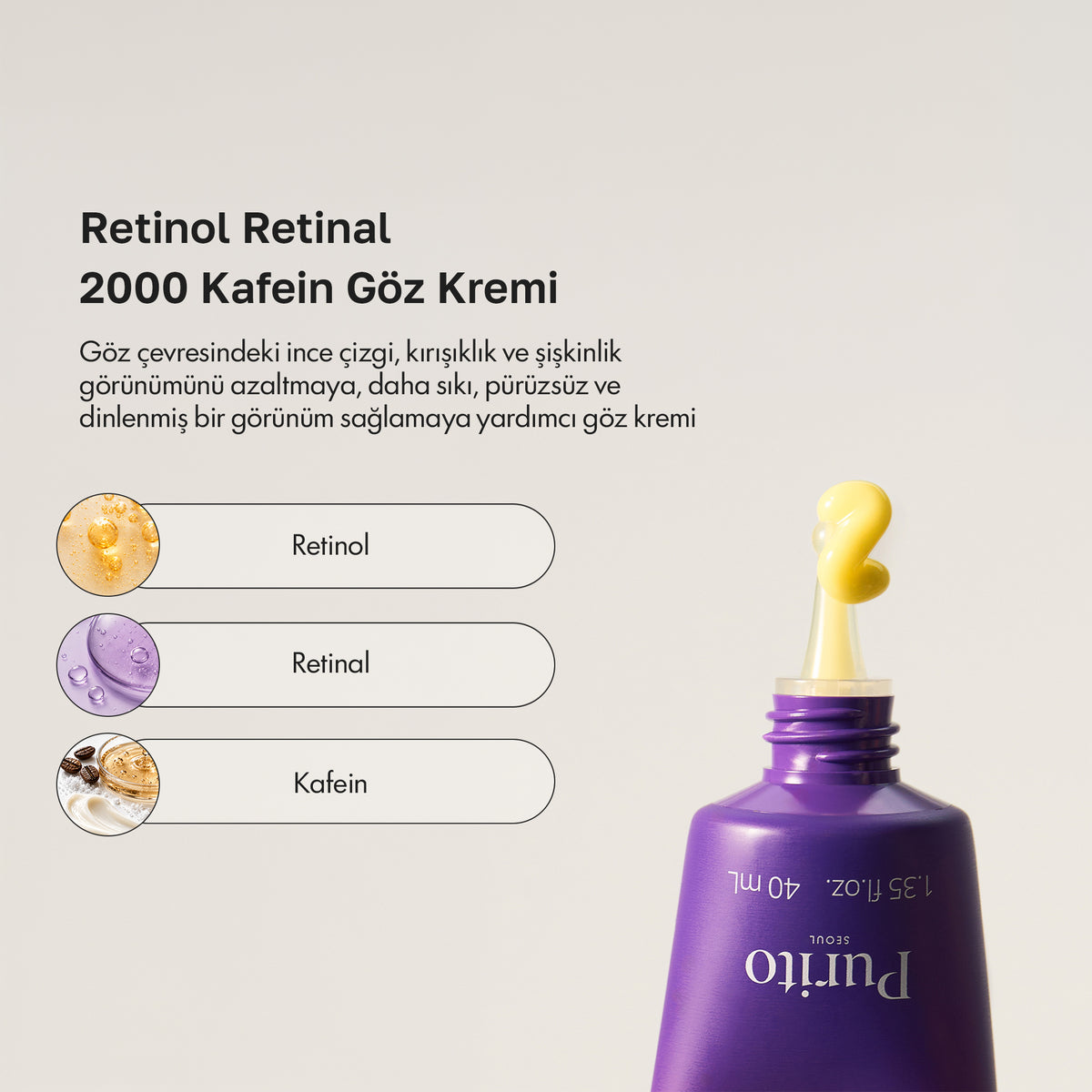 Purito Seoul - Retinol Retinal 2000 Caffeine Eye Cream 40 ml