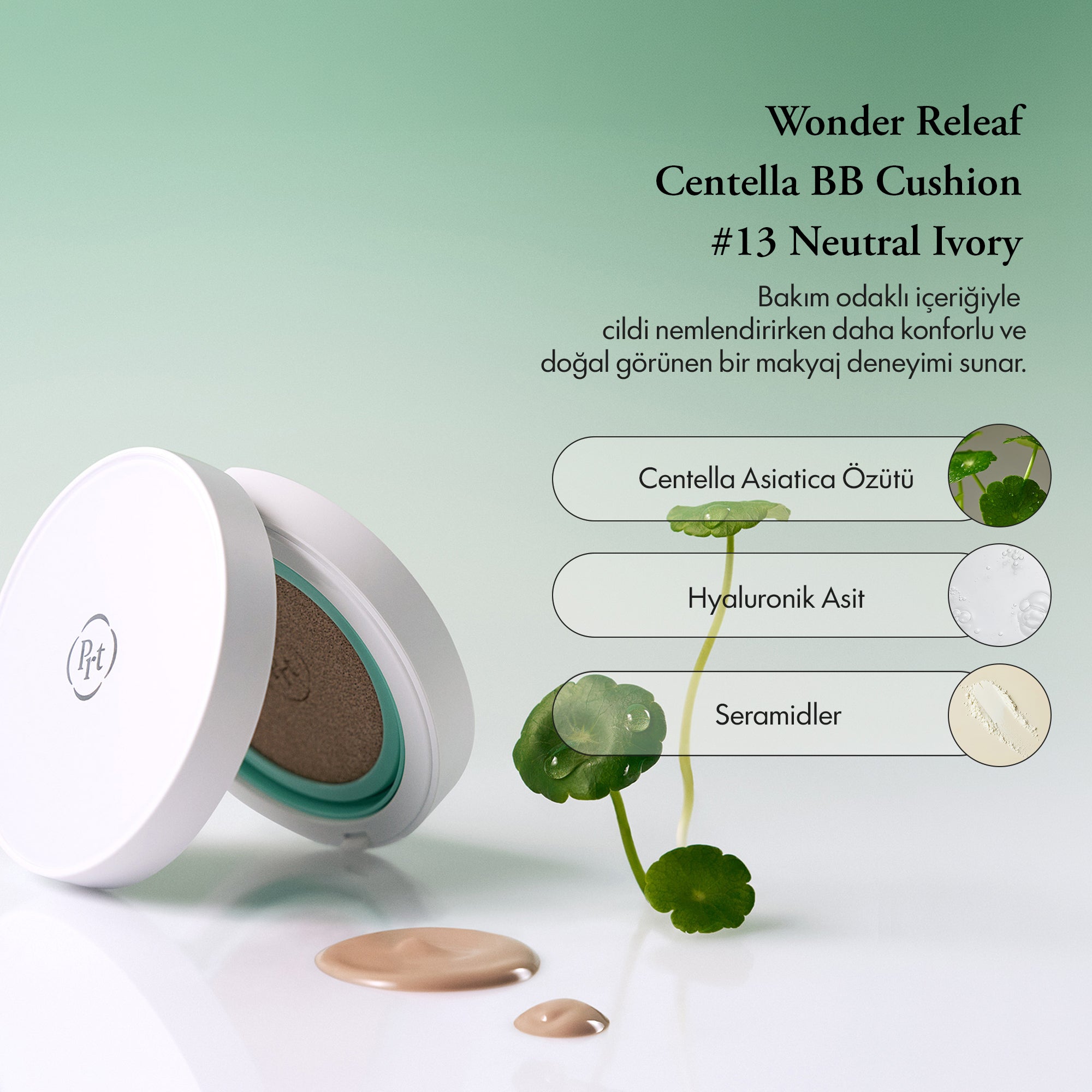 Purito Seoul - Wonder Releaf Centella BB Cushion #13 Neutral Ivory 15 g