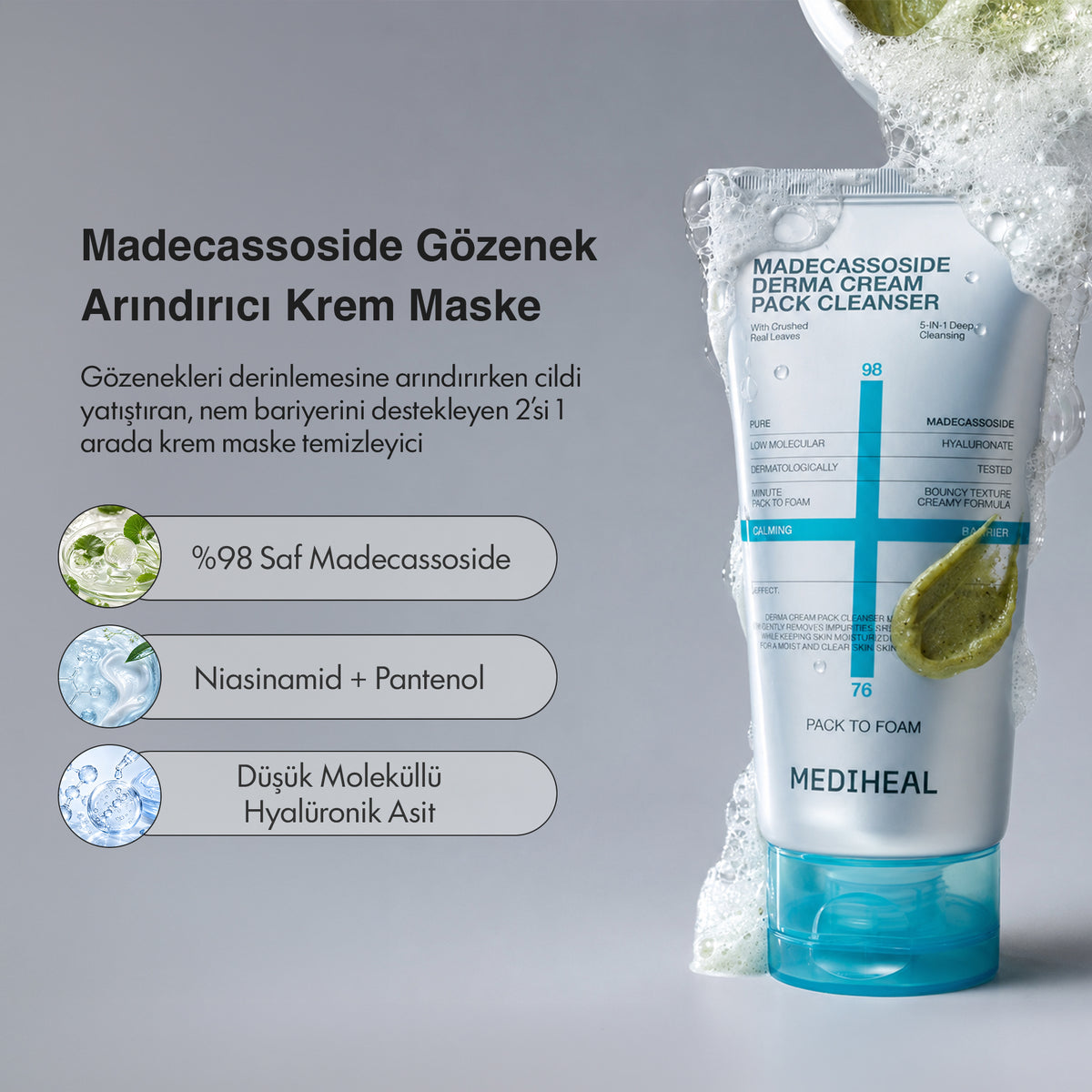 Mediheal - Madecassoide Derma Cream Pack Cleanser 120 ml