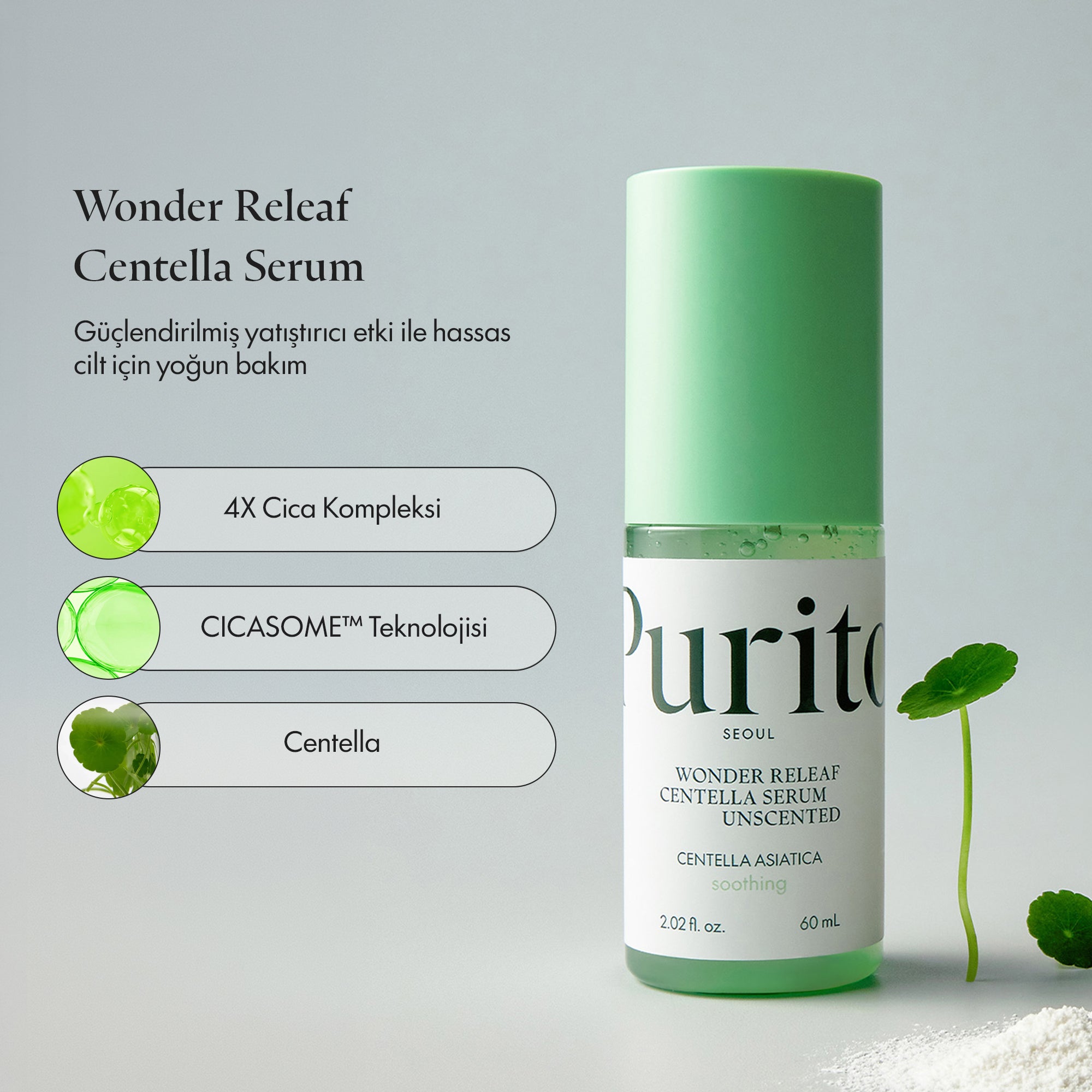 PURİTO SEOUL - Wonder Releaf Centella Bariyer Koruyucu Kokusuz Serum 60 ml
