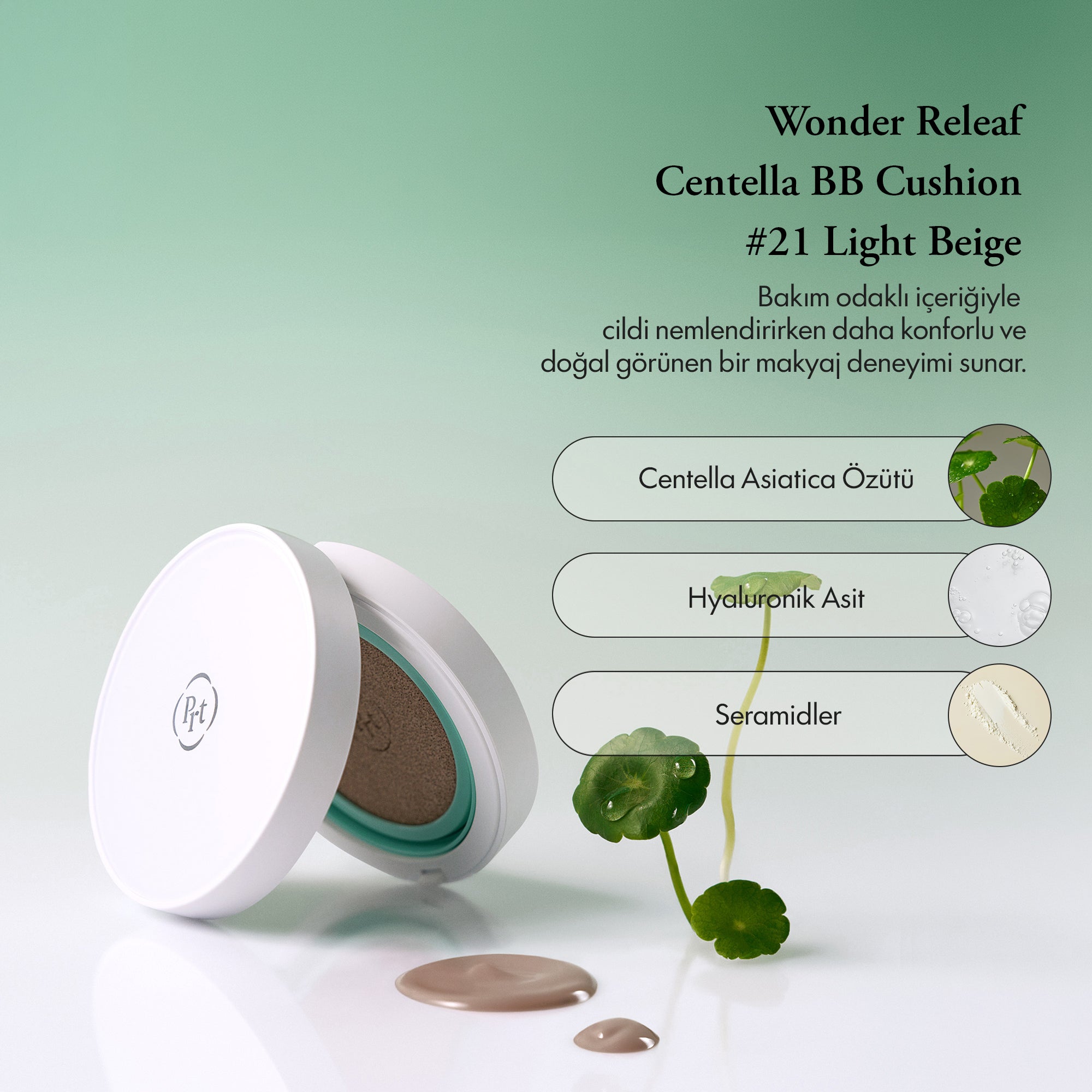 Purito Seoul - Wonder Releaf Centella BB Cushion #21 Light Beige 15 g