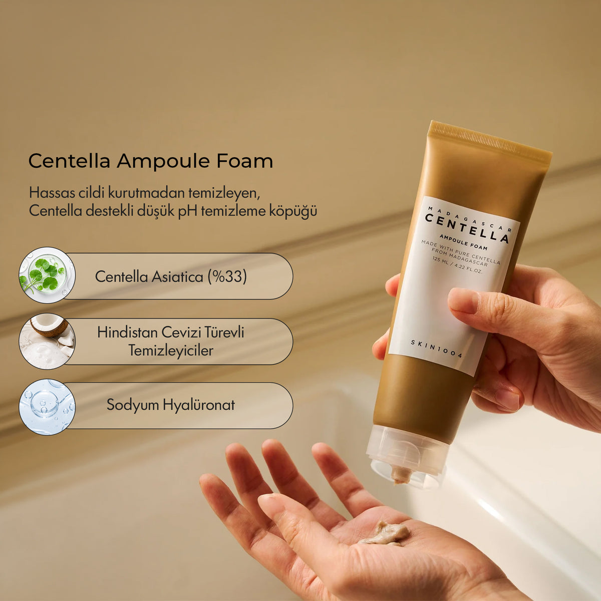 Skin 1004 - Centella Ampoule Temizleme Köpüğü 125 ml
