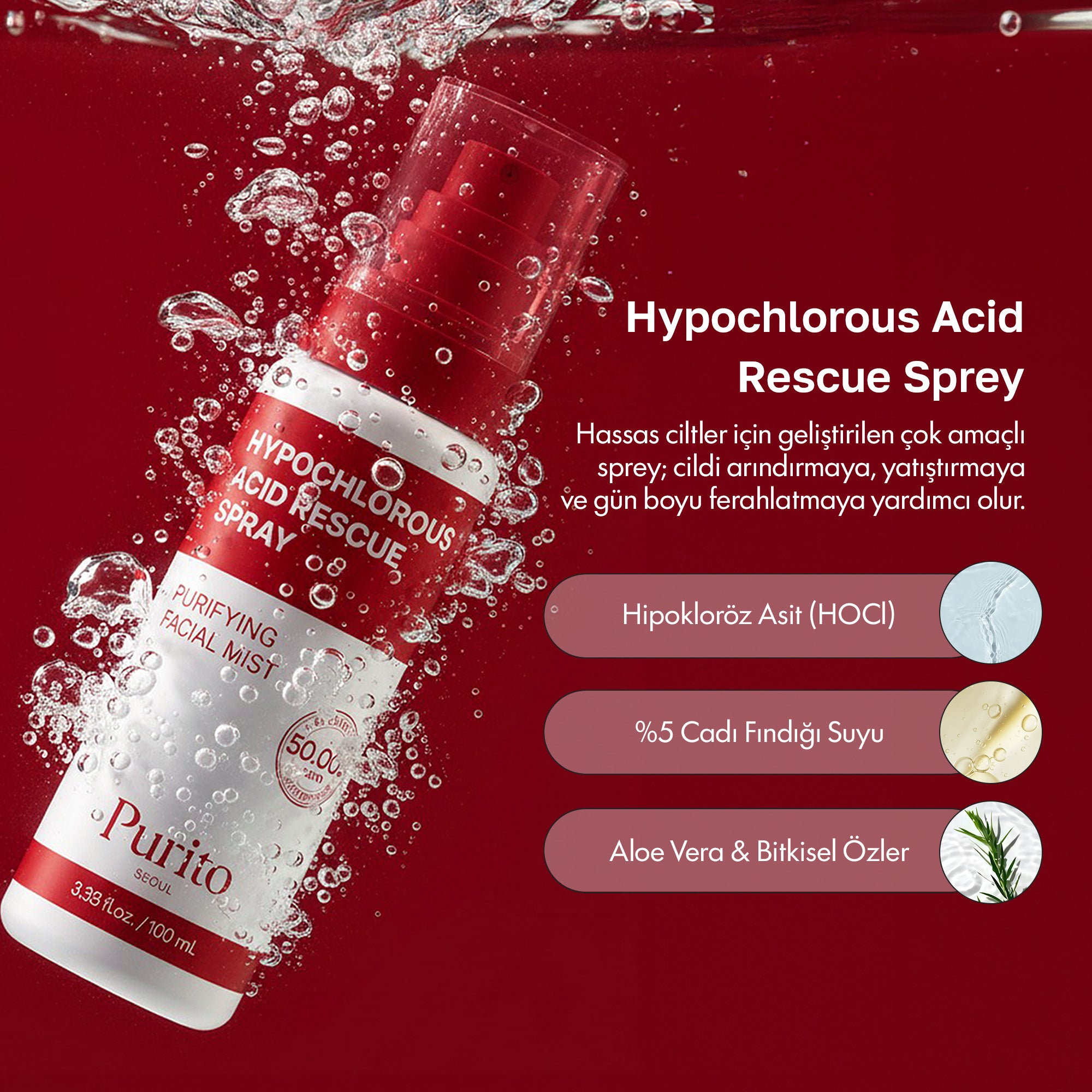 PURİTO SEOUL - Hypochlorous Acid Rescue Spray 100 ml