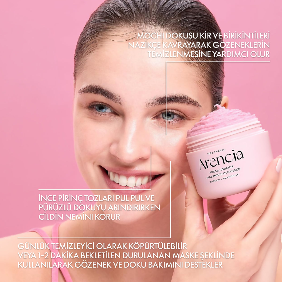 Arencia - Fresh Rosehip Rice Mochi Cleanser 120 g
