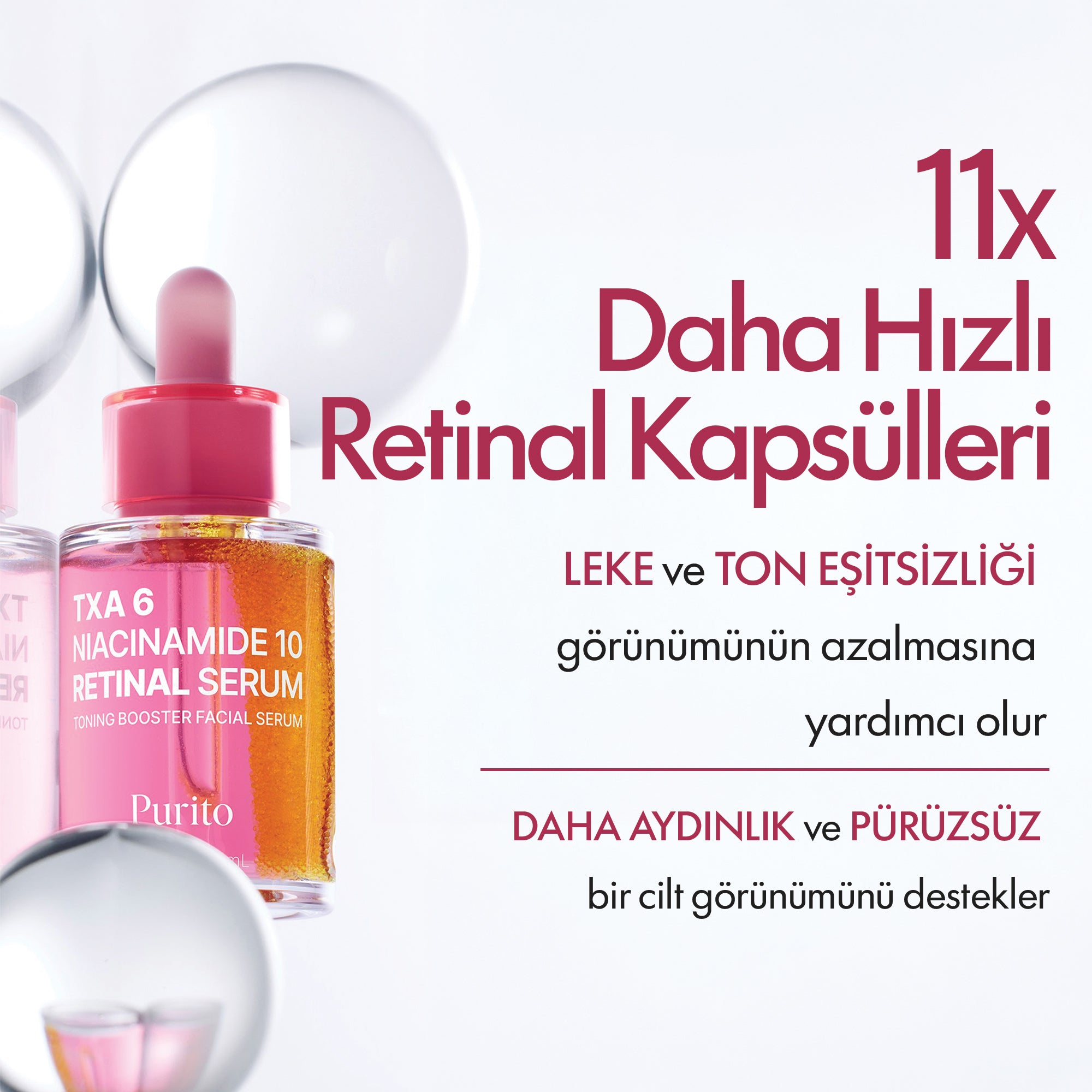 PURİTO SEOUL - TXA 6 Niacinamide 10 Retinal Serum 30 ml