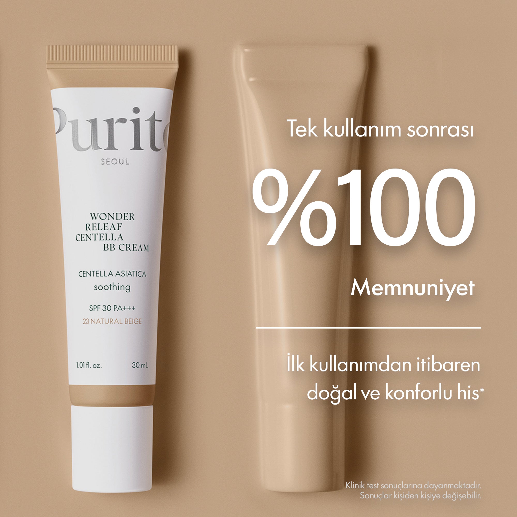 PURİTO SEOUL - Wonder Releaf Centella BB Krem SPF30 PA+++ #23 Natural Beige 30 ml