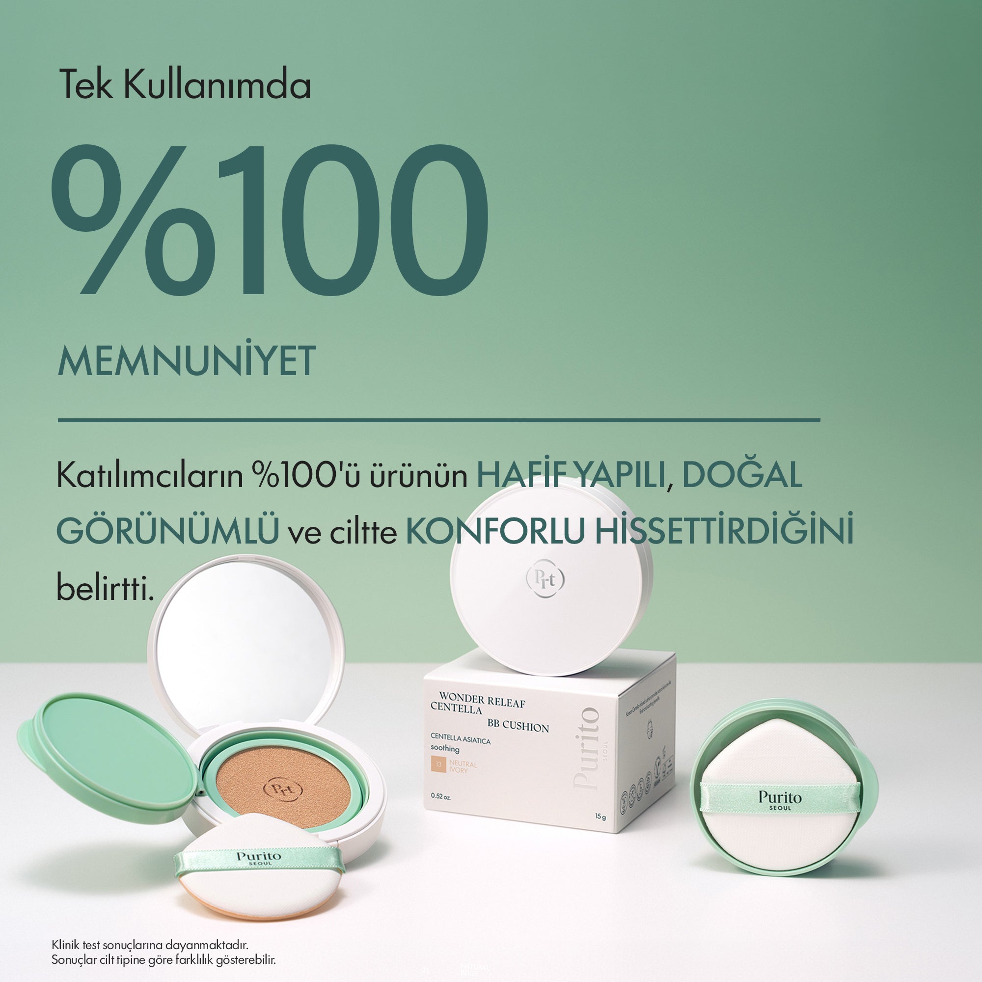 Purito Seoul - Wonder Releaf Centella BB Cushion #13 Neutral Ivory 15 g