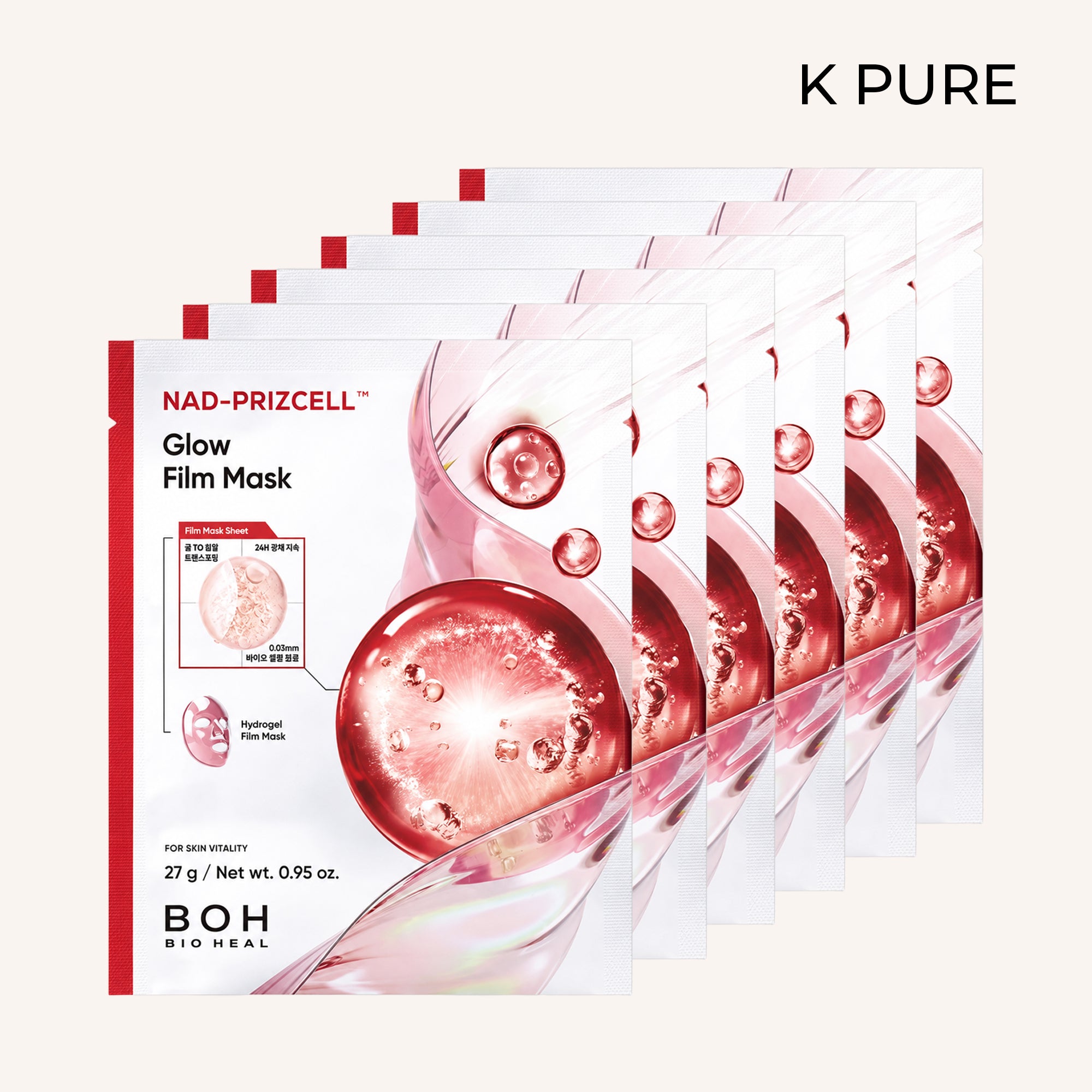 BOH Bioheal - NAD PRIZCELL™ Glow Film Maske 6'lı Set
